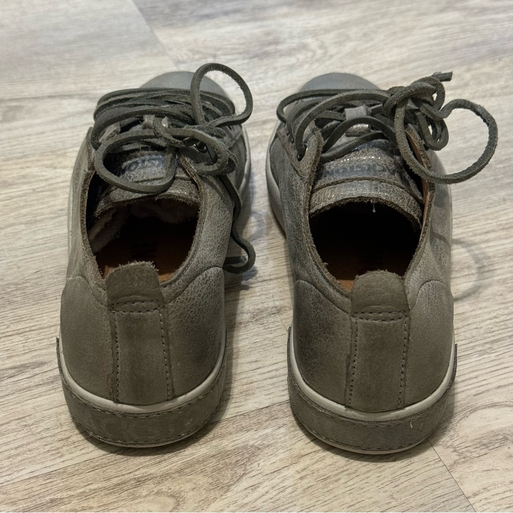 BLACKSTONE Gray FULL LEATHER Women's Fashion Sneakers SIZE 36 EUC WORN ONCE - Picture 3 of 14